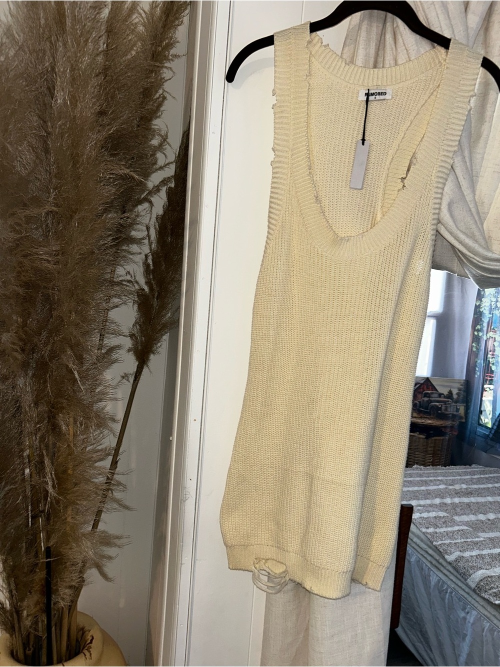Rumored Cream Ribbed Tank Mini Dress - Picture 6 of 8